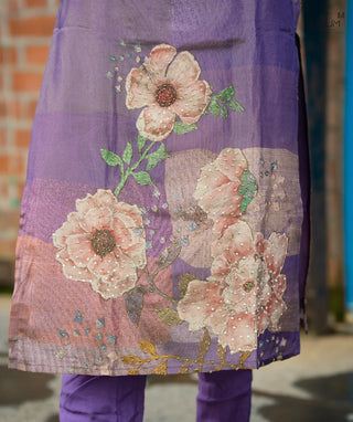 Close-up of tissue silk fabric texture