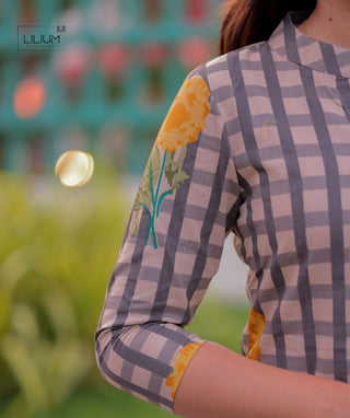 Stylish handloom cotton co-ords with 3/4th sleeves