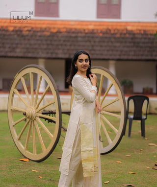 Elegant blush horizon kurti outfit with pockets