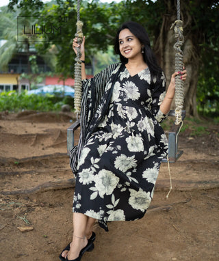 Twilight Magnolia A-line cotton 3 piece kurti set