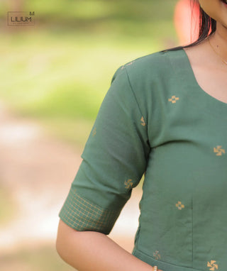 Regal Cypress Cotton A-Line 3 Piece Festive Set