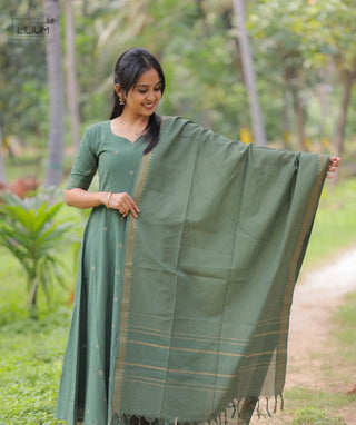 Regal Cypress Cotton A-Line 3 Piece Festive Set