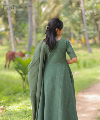 Regal Cypress Cotton A-Line 3 Piece Festive Set