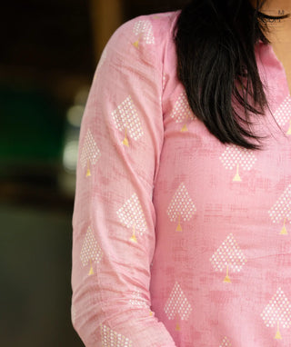 Back view of pullover style silk dress