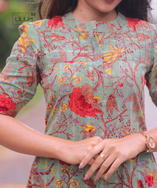 Daily wear solid cotton slub kurti
