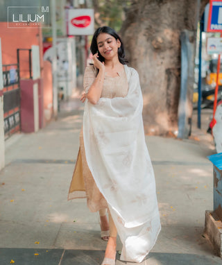 Designer ethnic cotton slub kurti for women