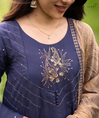 Stylish Celestial Glow silk ethnic wear for women