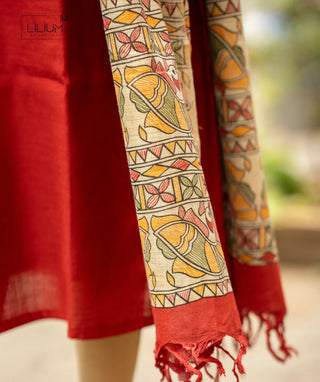 Women's ethnic cotton kurti set with dupatta