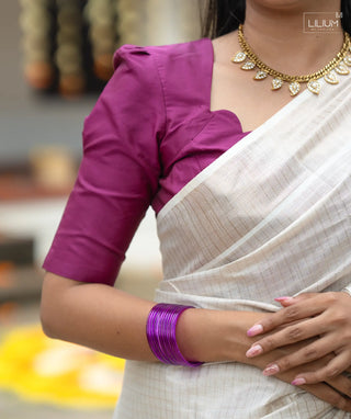 Kerala festive saree in muslin silk fabric