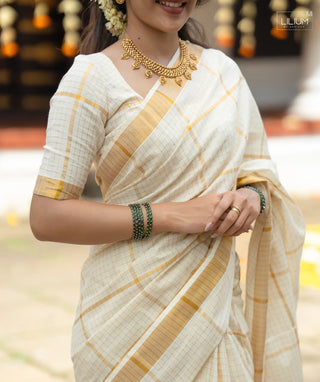 Kerala festive saree in handloom cotton fabric
