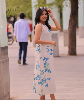 Sky Lily cotton dress side angle