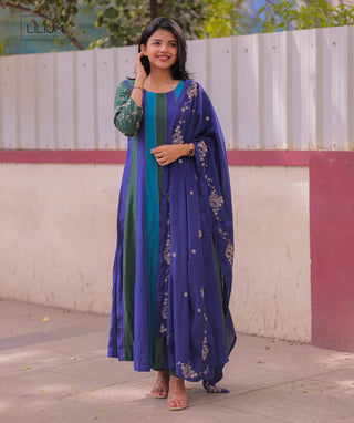 Emerald Sapphire muslin 3 piece set for women
