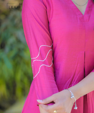 Rose Veil Muslin Slub Co-ords with Side Zip & Pockets