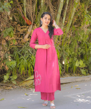 Rose Veil Muslin Slub Co-ords with Side Zip & Pockets