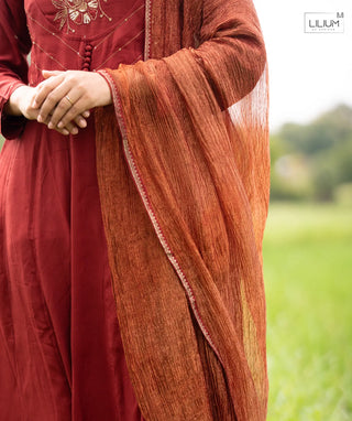 Muslin silk kurti set with matching bottom