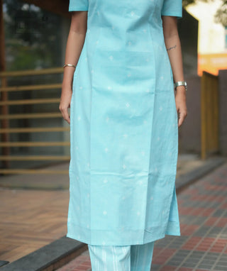Handloom cotton co-ords with pockets Breeze Glow