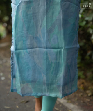 stylish crystal blue kurti