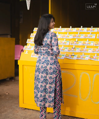 Side view of Berry Bloom co-ord set