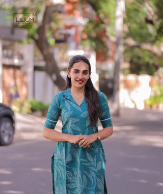 Soft cotton kurti with elbow-length sleeves