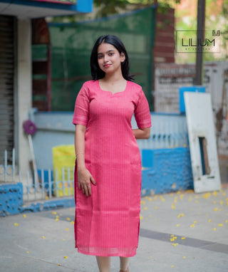 Elegant slub tissue kurti with matching shawl
