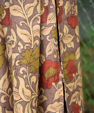 Back view of mocha kalamkari ethnic kurti