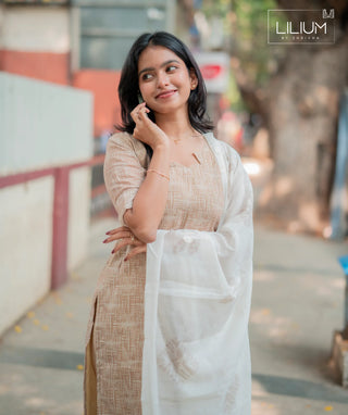 Comfortable casual kurti with shawl in cotton fabric